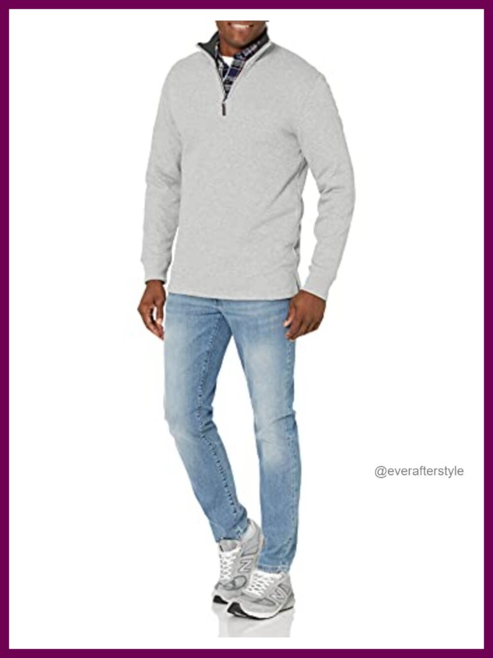 Men's Quarter-Zip French Rib Mock Neck Pullover Sweater Casual - Picture 3 of 6